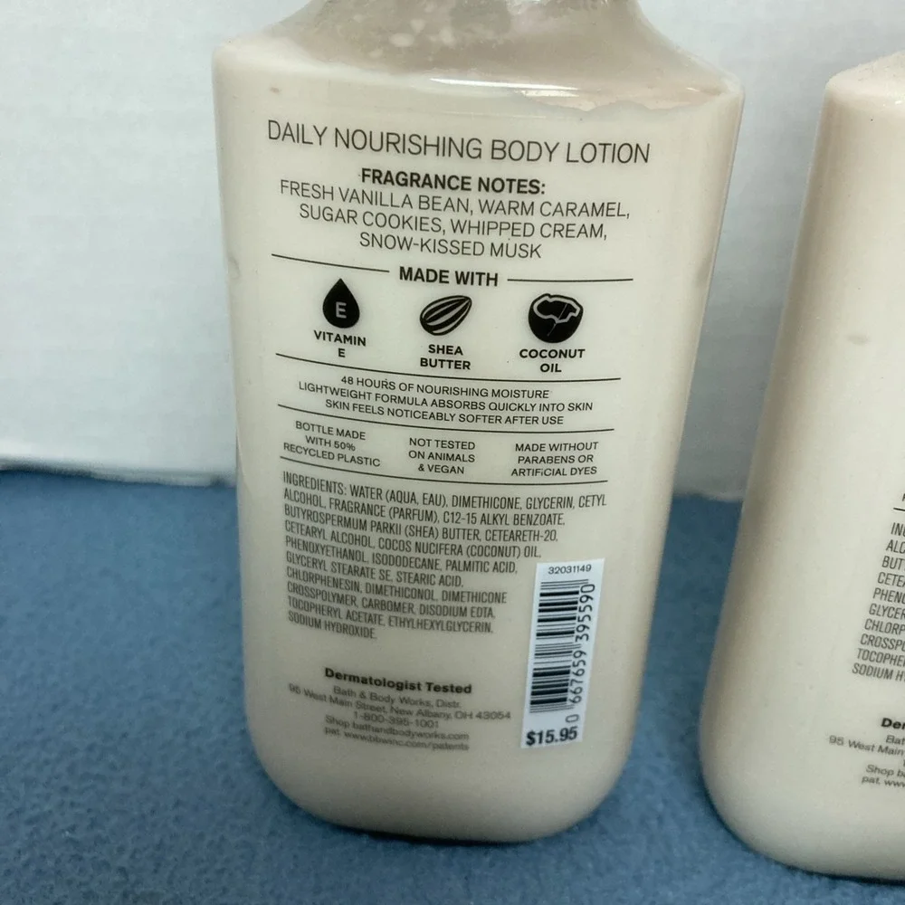 Bath & Body Works Vanilla Bean Noel Daily Nourishing 48hr Body Lotion - Set of 2